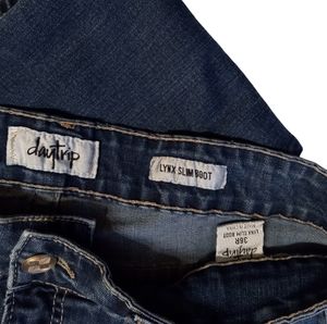 Daytrip Lynx Slim Boot Buckle Exclusive, Size 36R, Distressed Blue Wash Jeans
